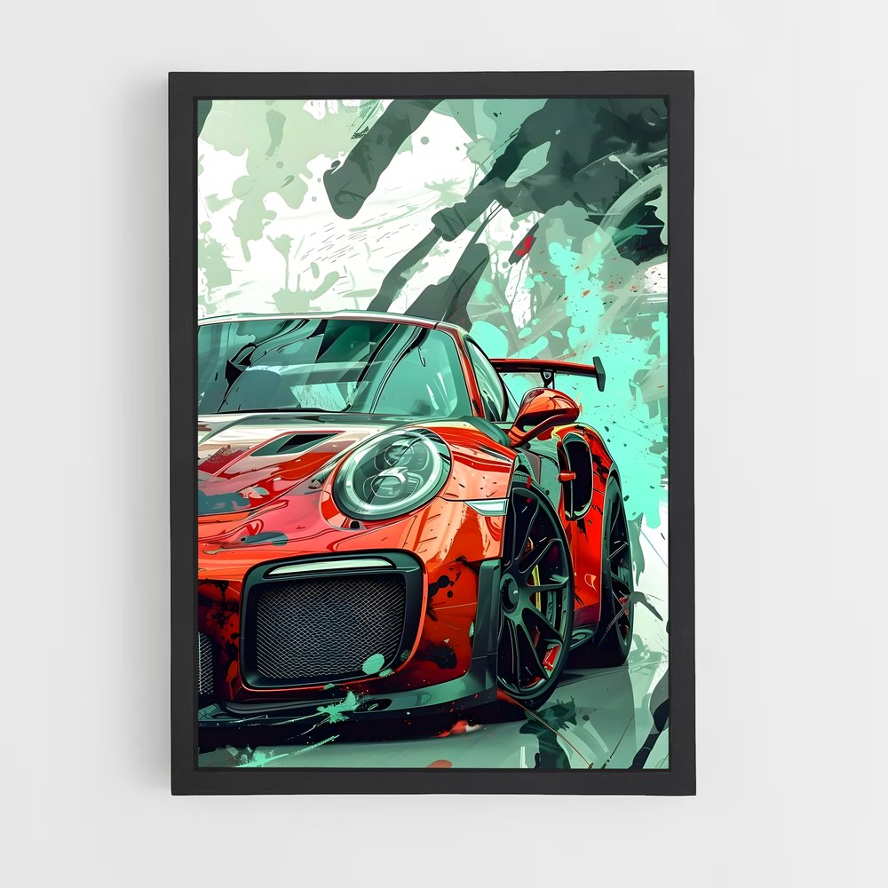 Poster Éclatant GT3 – affiche Porsche (vue 2)